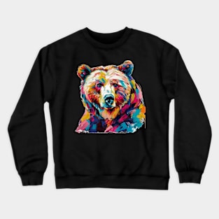 Bear Colorful Pop Art Design Animal Lover Gift Idea Crewneck Sweatshirt